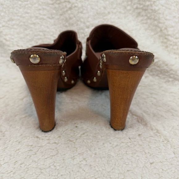 YSL Wood Heel Platform upper leather bow slides 37 - Picture 8 of 13